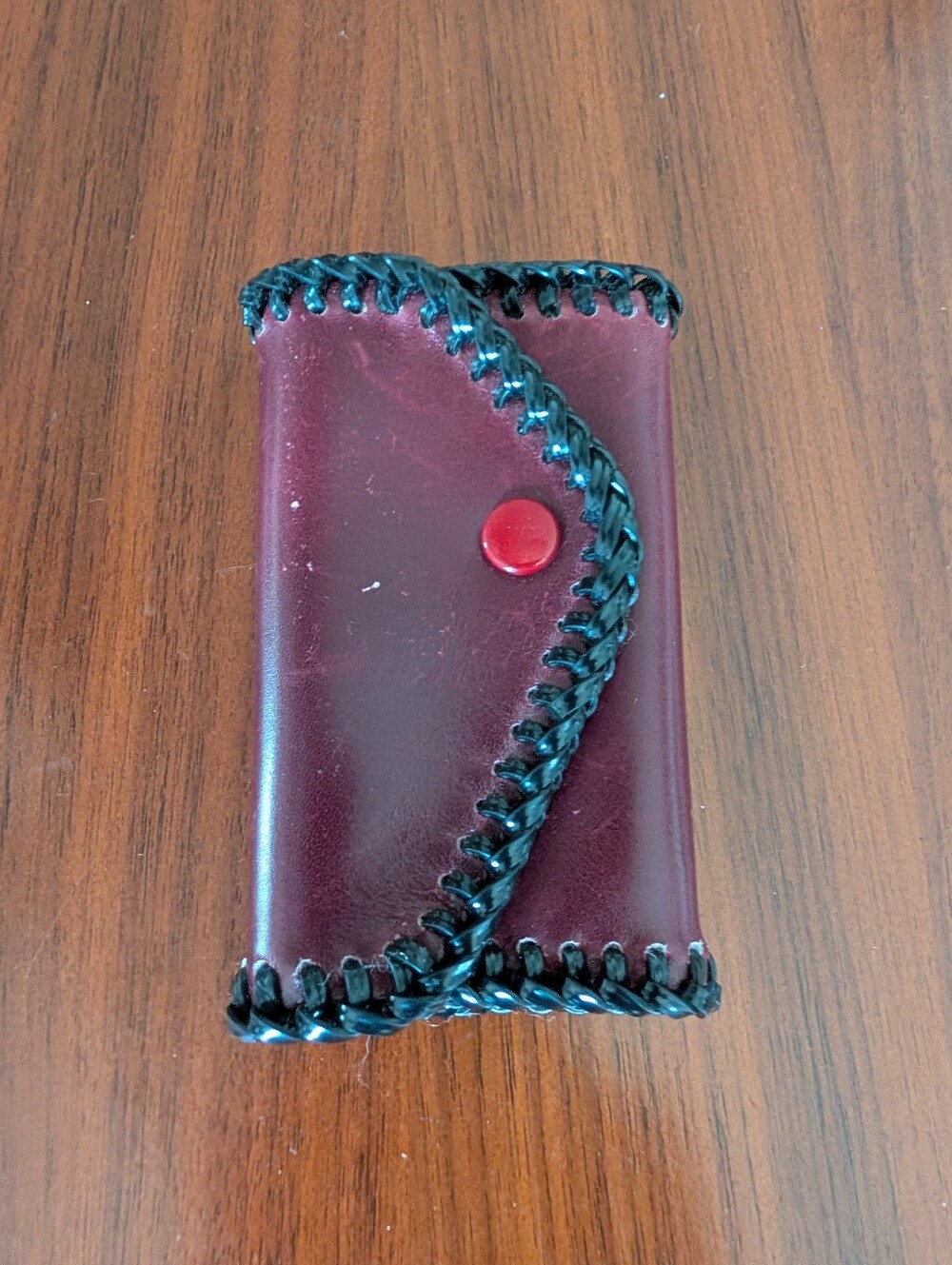 Leather Vintage Handy USA Key Holder Tri Fold Wallet Pocket Key Organizer